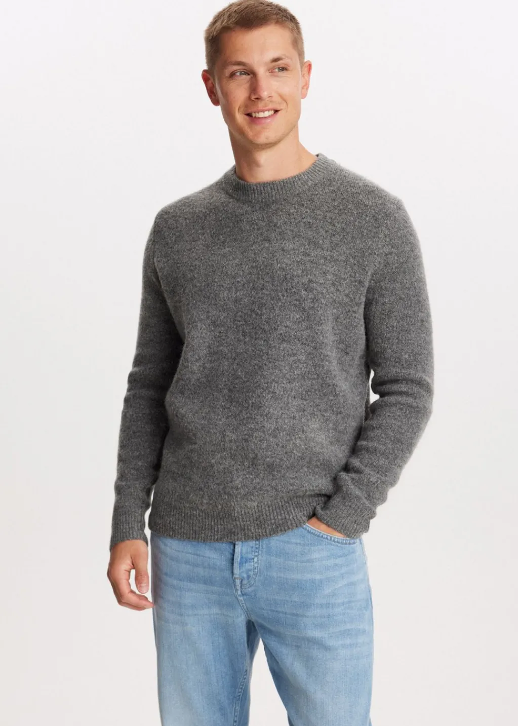 Truien En Vesten<The Sting Gebreide trui pullover antraciet gemêleerd