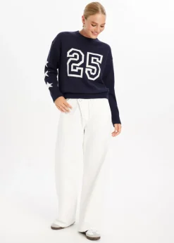 Truien En Vesten<The Sting Gebreide trui varsity donkerblauw