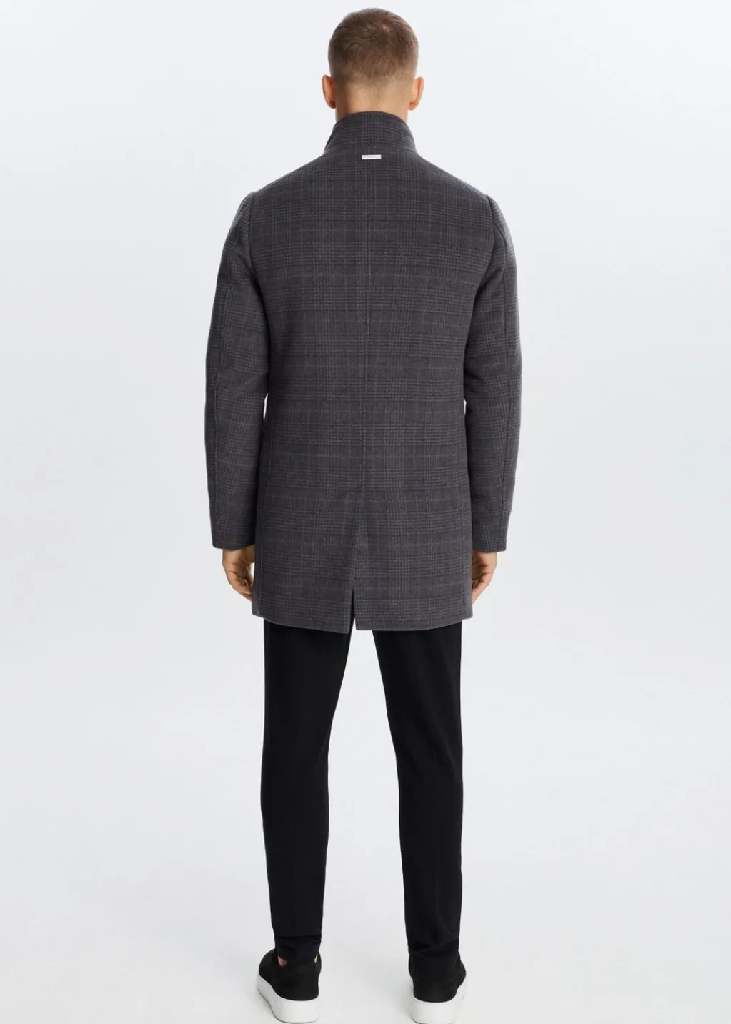 Jassen<The Sting Geruite overcoat antraciet gemêleerd