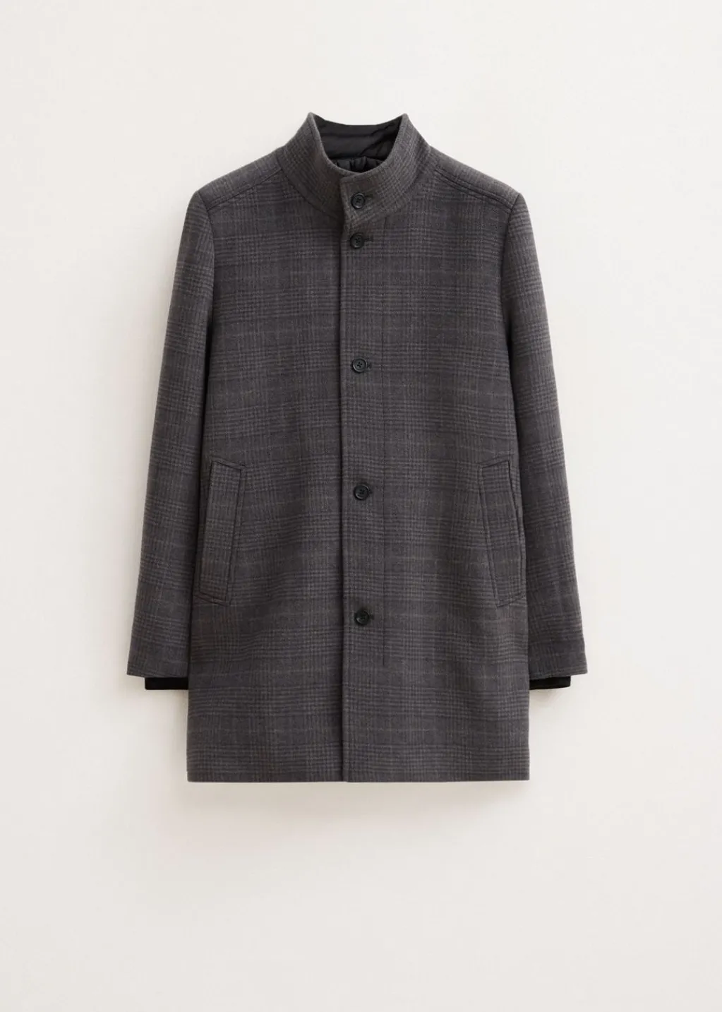 Jassen<The Sting Geruite overcoat antraciet gemêleerd