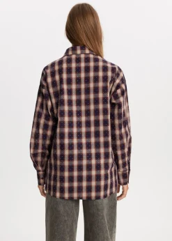 Blouses<The Sting Geruite strassblouse donkerbruin