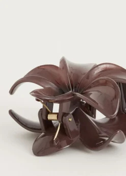 Haaraccessoires<The Sting Haarclip bloem donkerbruin
