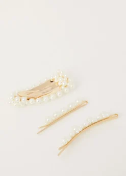 Haaraccessoires<The Sting Haarclip set met parels wit, off-white