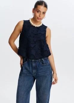 Tops<The Sting Hairy balloon top donkerblauw