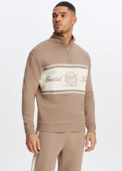Sweaters En Hoodies<The Sting Half zip sweater league taupe