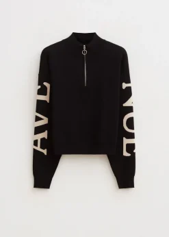 Truien En Vesten<The Sting Halfzip trui zwart