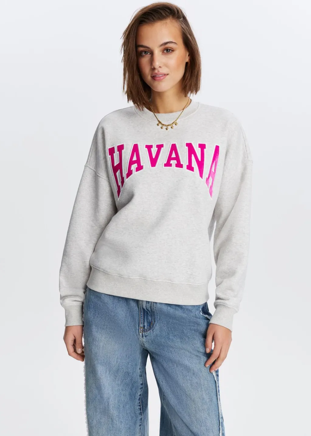Sweaters En Hoodies<The Sting Havana velvet sweater grijs gemêleerd