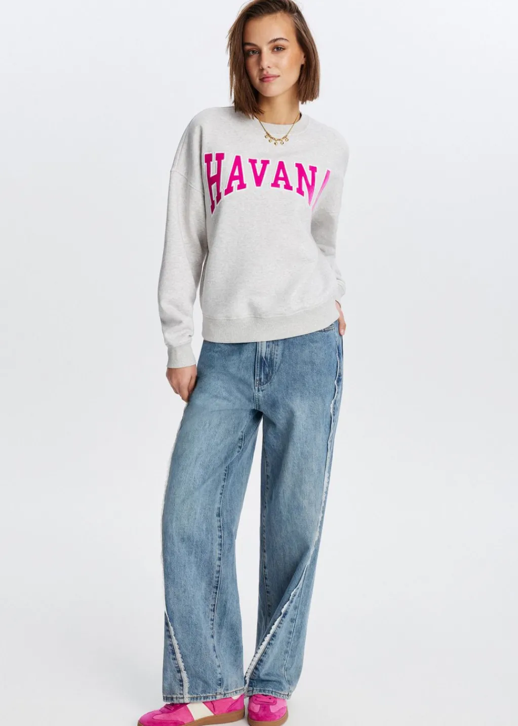 Sweaters En Hoodies<The Sting Havana velvet sweater grijs gemêleerd
