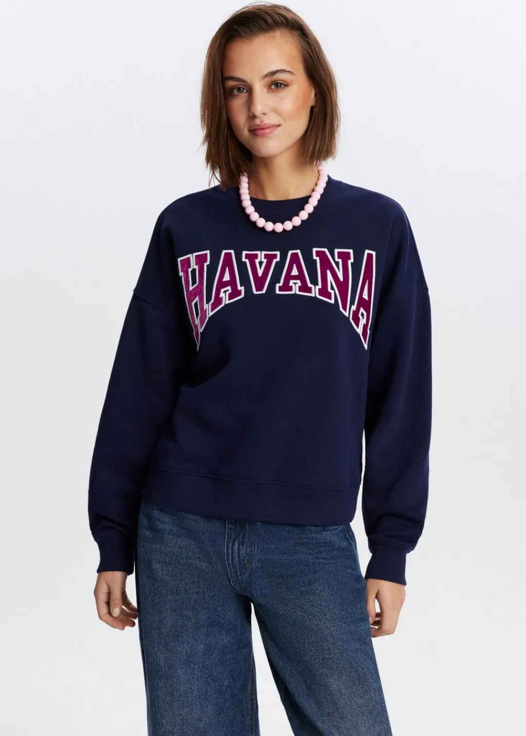 Sweaters En Hoodies<The Sting Havana velvet sweater donkerblauw