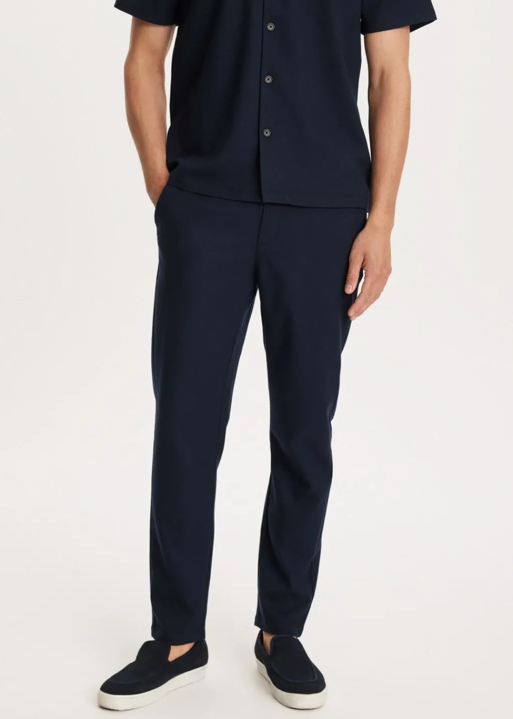 Broeken<The Sting Herringbone broek donkerblauw