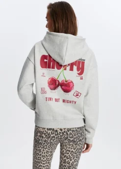Sweaters En Hoodies<The Sting Hoodie met kersenprint grijs, licht melee