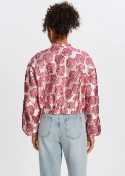 Jassen<The Sting Jacquard bomberjack rose, donker