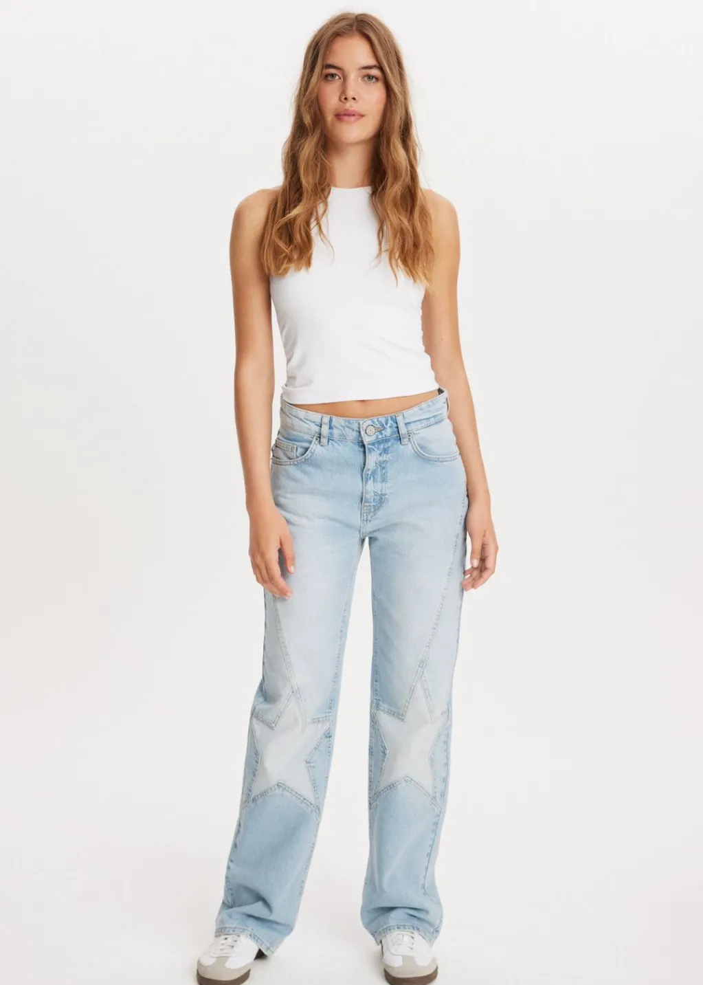 Jeans<The Sting Jeans met sterren blauw, used light