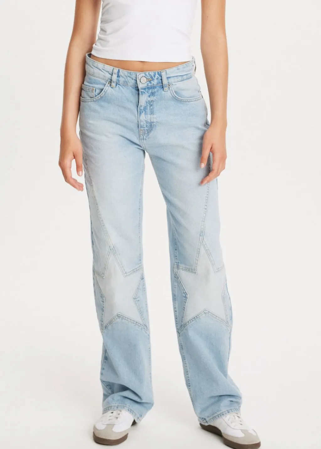 Jeans<The Sting Jeans met sterren blauw, used light
