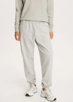 Basics|Broeken<The Sting Joggingbroek met trekkoord grijs gem&ecirc;leerd