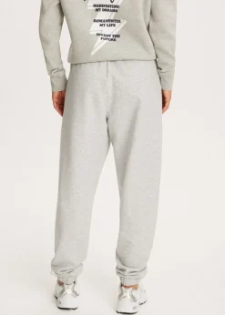 Basics|Broeken<The Sting Joggingbroek met trekkoord grijs gemêleerd