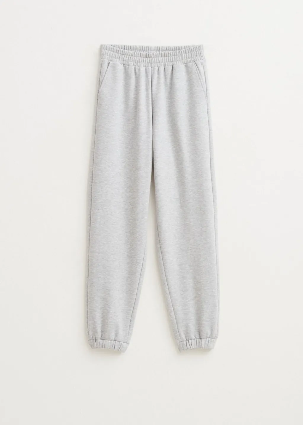 Basics|Broeken<The Sting Joggingbroek met trekkoord grijs gemêleerd
