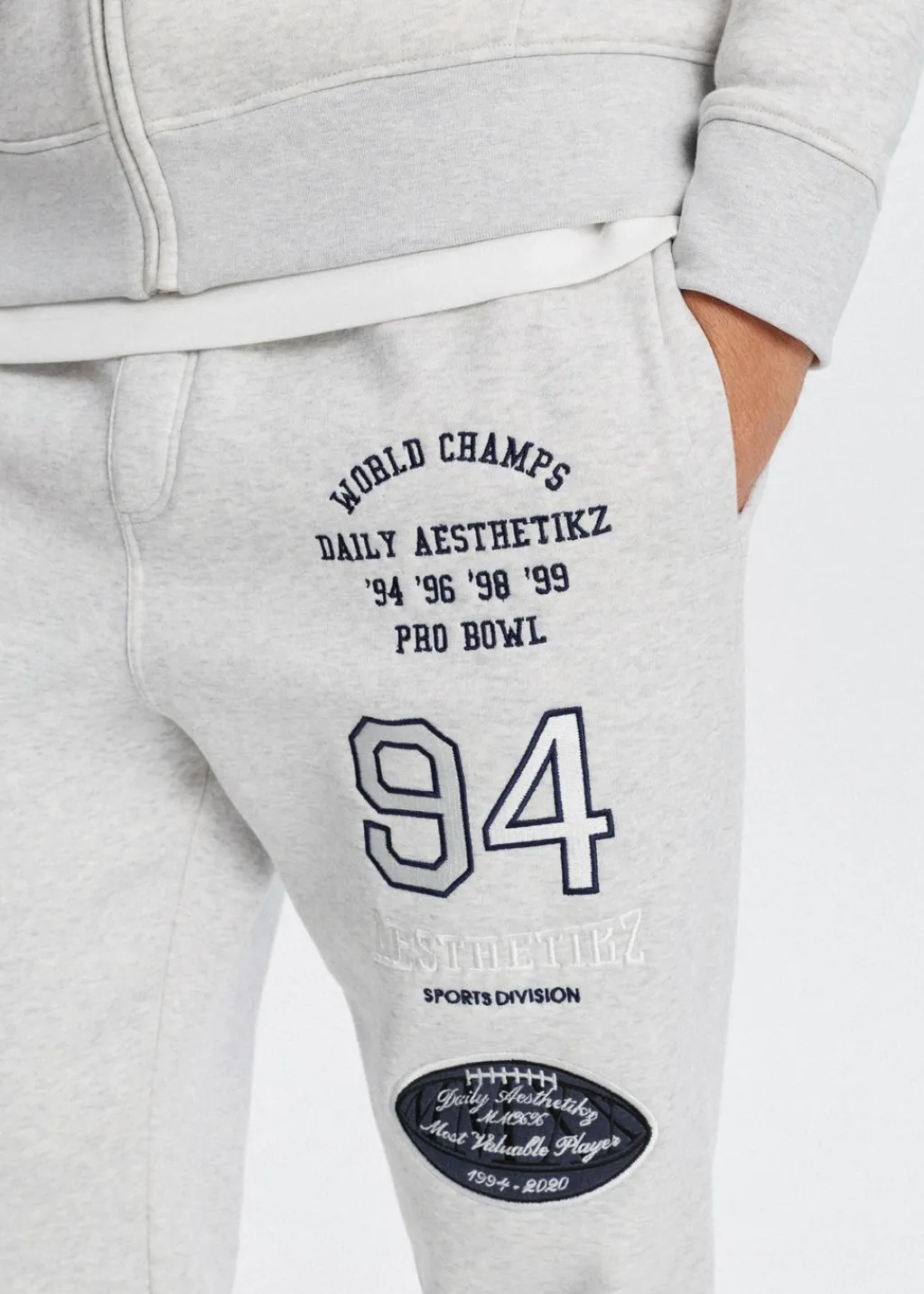 Broeken<The Sting Joggingbroek world champs grijs, licht melee