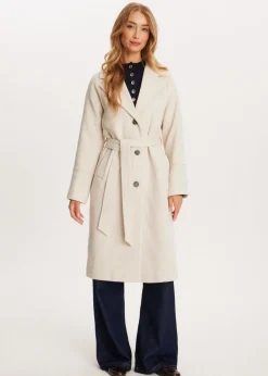 Jassen<The Sting Lange jas van wolmix wit, off-white