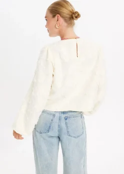 Tops<The Sting Lange mouwen top met balloon fit ecru