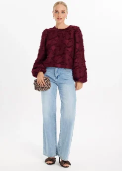 Tops<The Sting Lange mouwen top met balloon fit bordeaux
