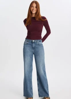 Tops<The Sting Lange mouwen top met plooien bordeaux