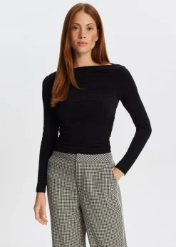 Tops<The Sting Lange mouwen top met plooien zwart