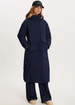 Jassen<The Sting Lange puffer jacket donkerblauw