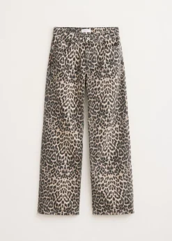 Jeans<The Sting Leopard wide leg jeans meerkleurig