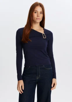 T-Shirts<The Sting Longsleeve met gespdetail donkerblauw