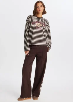 T-Shirts<The Sting Longsleeve met strepen donkerbruin