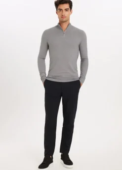 Broeken<The Sting Melange broek zwart
