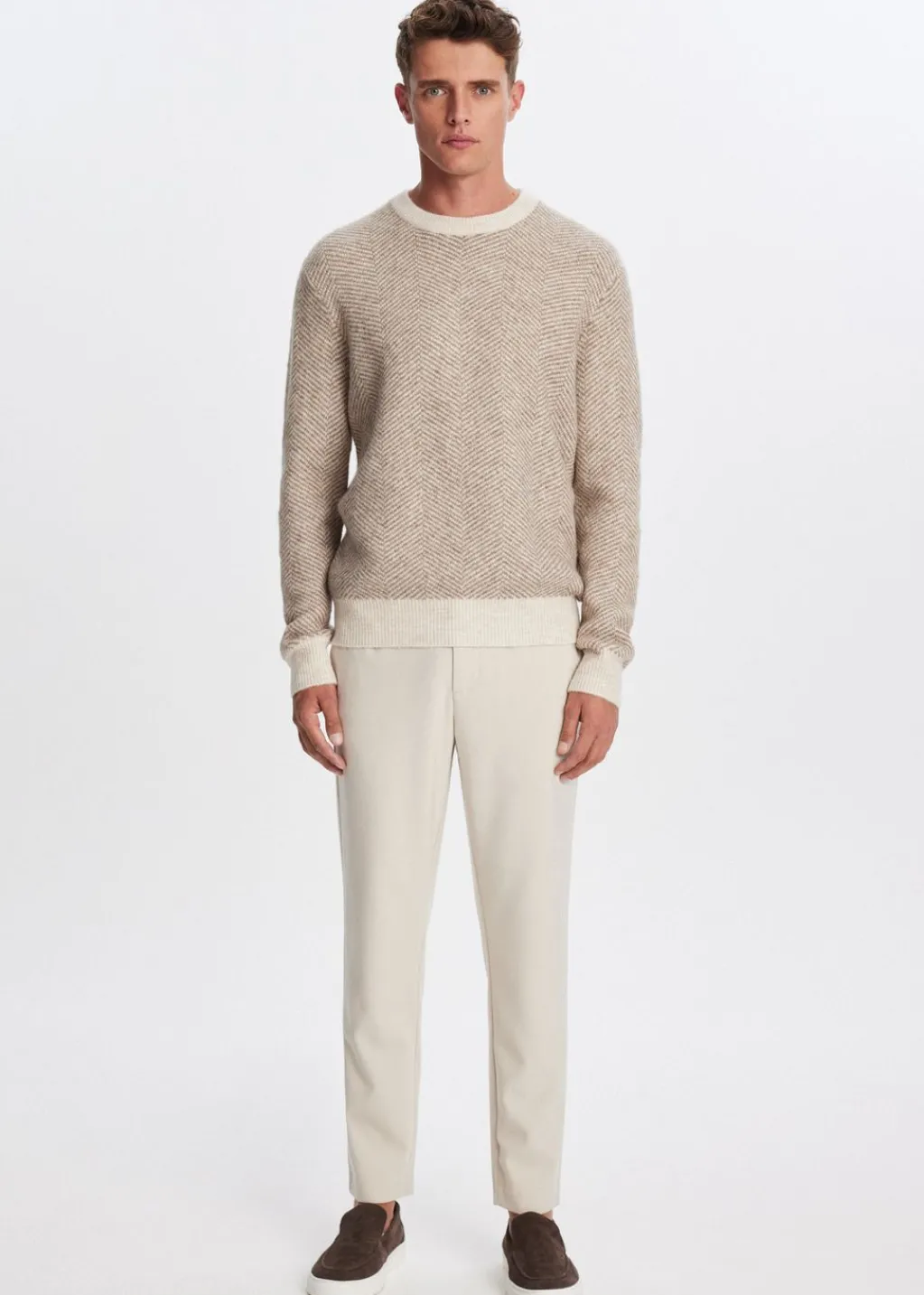 Broeken<The Sting Melange broek zand gemêleerd