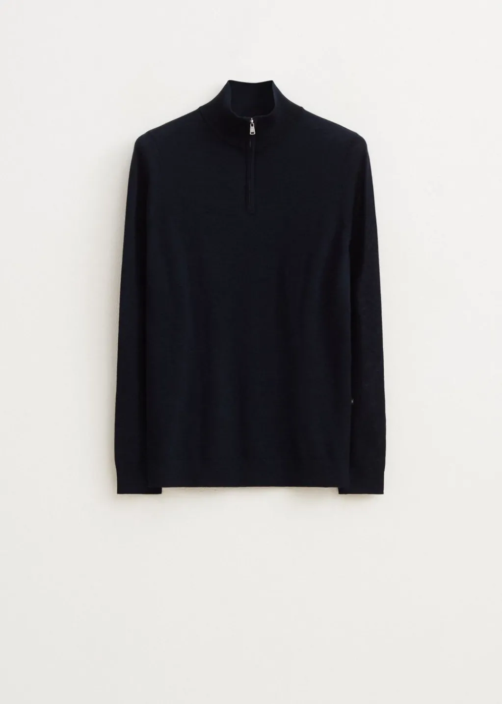 Truien En Vesten<The Sting Merinowol half zip trui donkerblauw