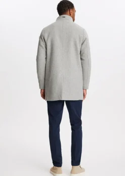 Jassen<The Sting Overcoat met logo grijs gemêleerd