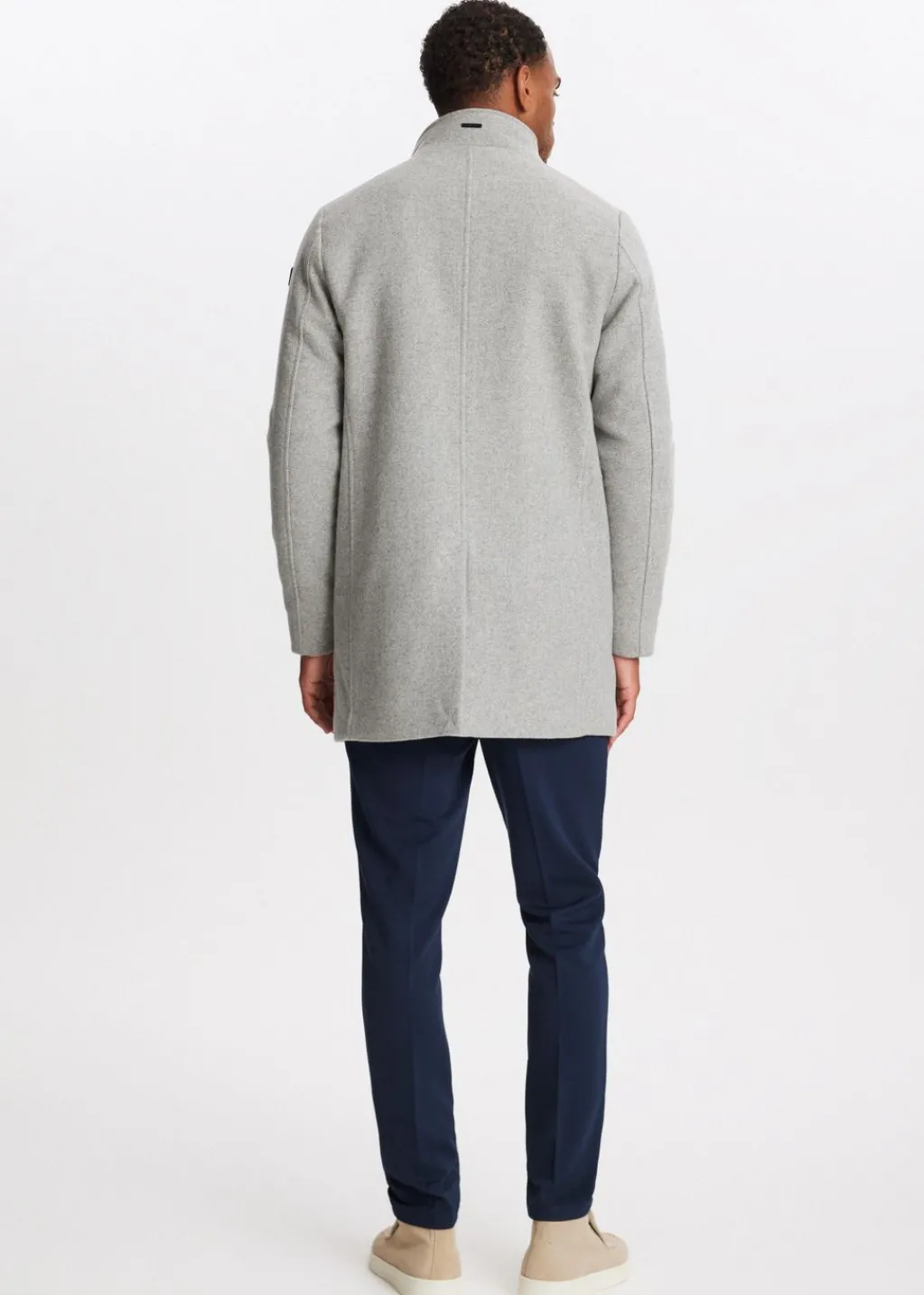 Jassen<The Sting Overcoat met logo grijs gemêleerd