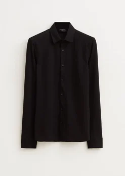 Basics|Overhemden<The Sting Overhemd piqué stretch zwart