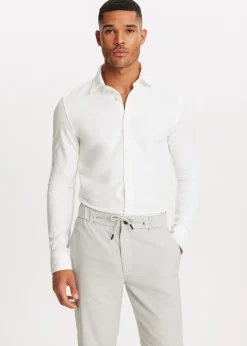 Overhemden<The Sting Overhemd piqué stretch wit, off-white