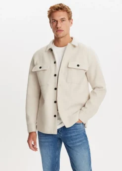 Overshirts<The Sting Overshirt met knopen off-white gemêleerd