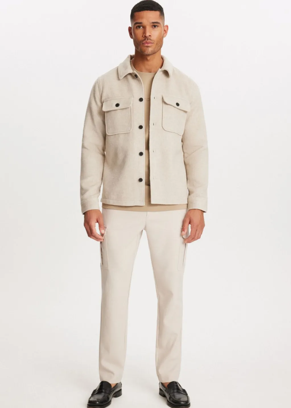 Overshirts<The Sting Overshirt met visgraatdetail zand