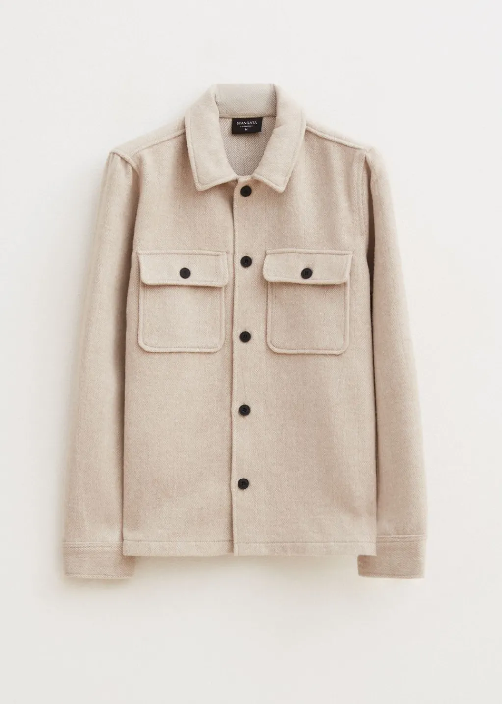 Overshirts<The Sting Overshirt met visgraatdetail zand