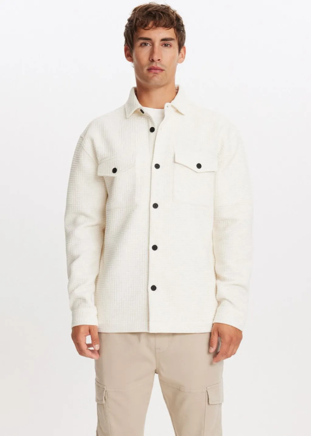 Overshirts<The Sting Overshirt met wafelstructuur ecru, melee