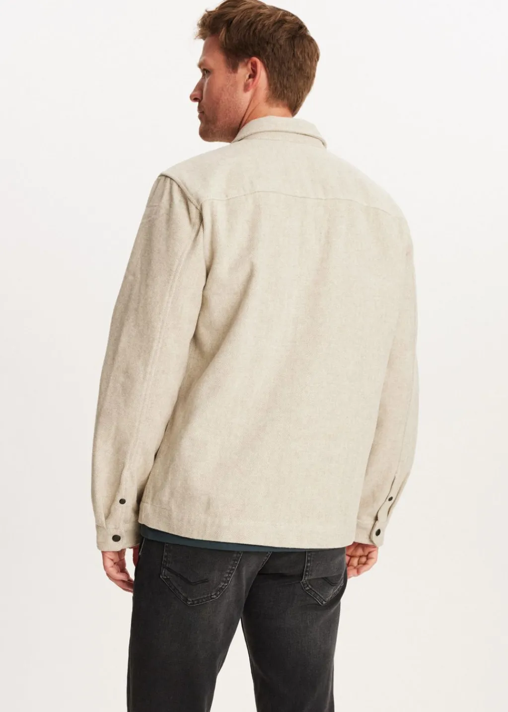 Overshirts<The Sting Overshirt van wolmix taupe, light