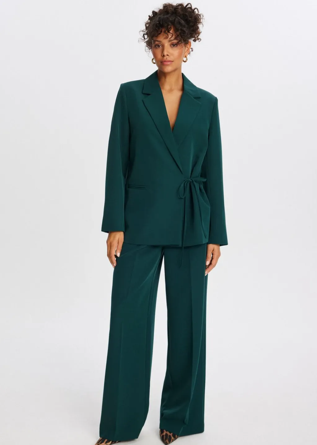 Blazers En Gilets<The Sting Oversized blazer met strik donkergroen