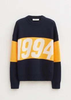 Truien En Vesten<The Sting Oversized colorblok trui donkerblauw
