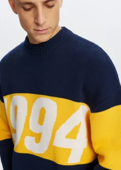 Truien En Vesten<The Sting Oversized colorblok trui donkerblauw