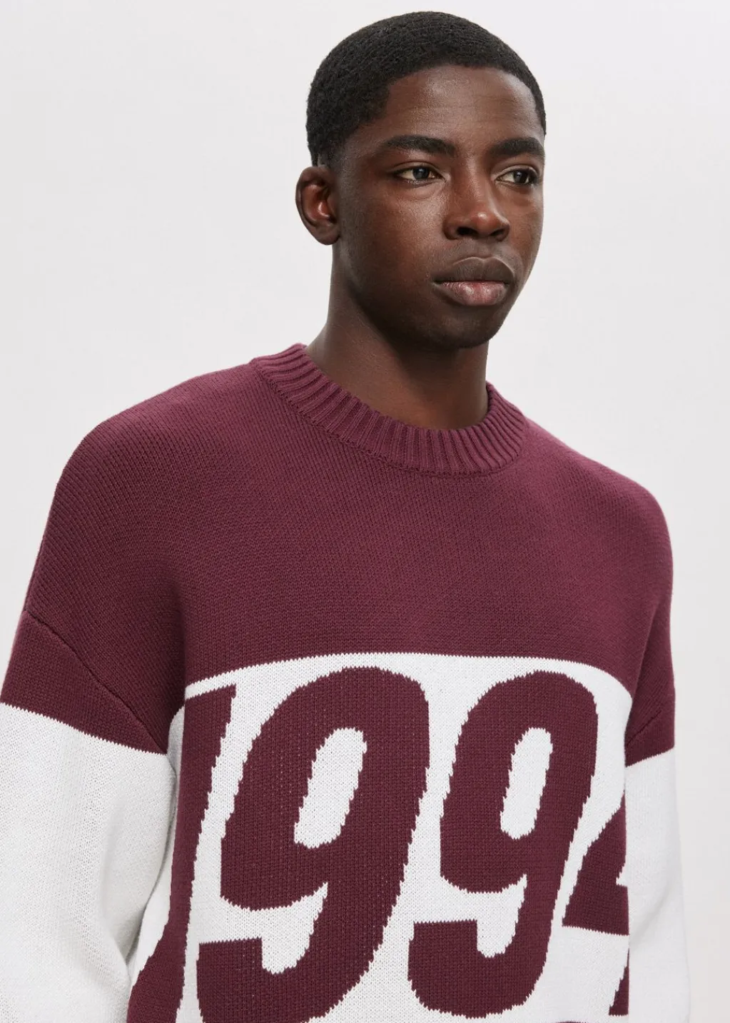 Truien En Vesten<The Sting Oversized colorblok trui bordeaux