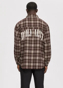 Overshirts<The Sting Oversized overshirt met merk bruin