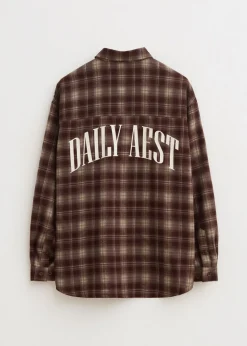 Overshirts<The Sting Oversized overshirt met merk bruin