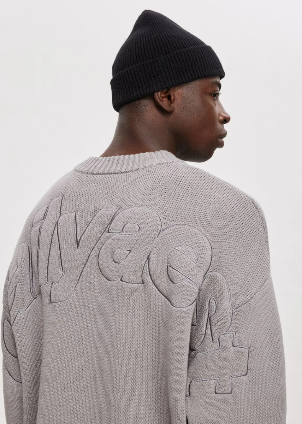 Truien En Vesten<The Sting Oversized trui overlap logo middengrijs